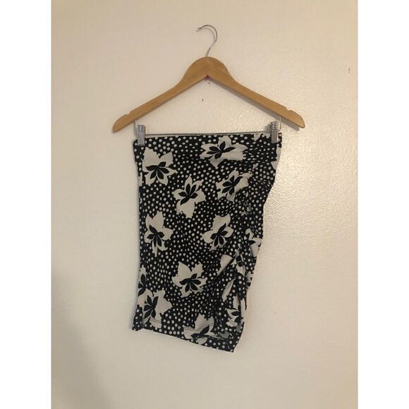 Brand New Anthropologie Porridge Ruched Knit Black & White Mini Skirt Medium - Picture 3 of 13